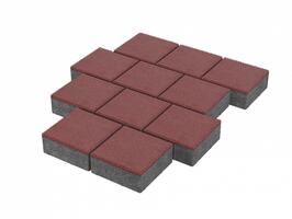  Тротуарная плитка Stellard Квадрат 200х200х60 мм Красный: внешний вид
